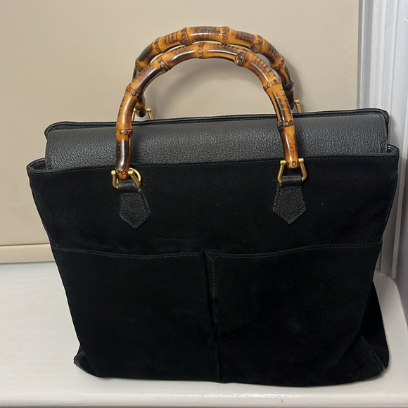 Gucci Diana Large Tote with Bamboo Handles Vintage Suede & Leather - Picture 4 of 16